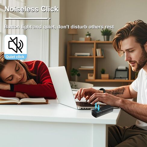 Wireless Mouse Bluetooth Mini Silent Dual-Mode 2.4GHz & Bluetooth Computer Mice with Case Lightweight Rechargeable Portable Small Wireless Mouse for Laptop PC Desktop MacBook Tablet Kids Gift, Black in Kuwait