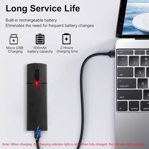 Wireless Mouse Bluetooth Mini Silent Dual-Mode 2.4GHz & Bluetooth Computer Mice with Case Lightweight Rechargeable Portable Small Wireless Mouse for Laptop PC Desktop MacBook Tablet Kids Gift, Black in Kuwait