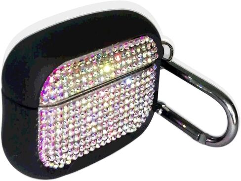 علبة Bling Rhinestone لـ AirPods Pro مع سلسلة مفاتيح معدنية ، وغطاء واقي من السيليكون الناعم الماسي عالية الجودة in Kuwait