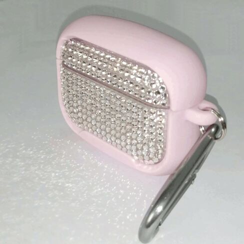 علبة Bling Rhinestone لـ AirPods Pro مع سلسلة مفاتيح معدنية ، وغطاء واقي من السيليكون الناعم الماسي عالية الجودة in Kuwait