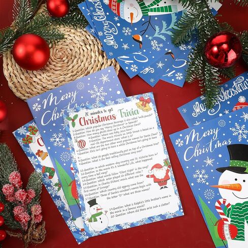 syhood 80 قطعة من ألعاب عيد الميلاد التوافه، بطاقات الأسئلة والأجوبة، الأنشطة العائلية، ألعاب التخمين في المهرجانات، ألعاب عيد الميلاد للعائلات، لوازم حفلات التخمين لحفلات عيد الميلاد (أزرق، رجل ثلج) in Kuwait