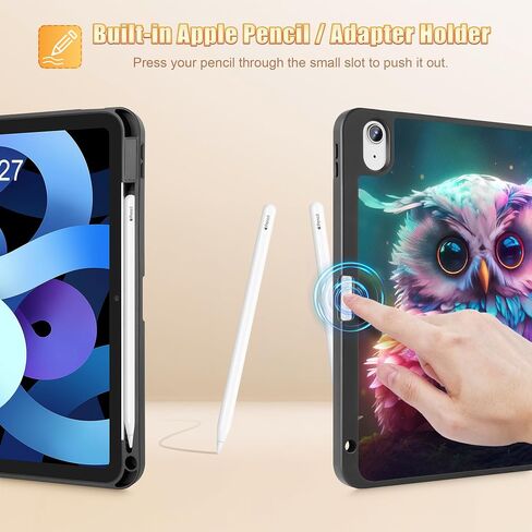 حافظة Tuiklol لجهاز iPad Air الجيل السادس 11 بوصة 2024 / iPad Air 10.9 بوصة الجيل الخامس 4th 2022 إصدار 2020 مع حامل قلم رصاص، غطاء تابلت بحامل ثلاثي الطي واقٍ نحيف للنوم/الاستيقاظ، دب in Kuwait