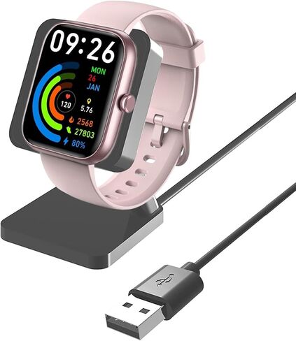 IDW25 Smart Watch Charger,Lamshaw Charging Stand Desk Holder Charging Dock Station Compatible with VRPEFIT IDW25,Compatible with Konitee IDW25 Smart Watch (Black-Dock) in Saudi Arabia