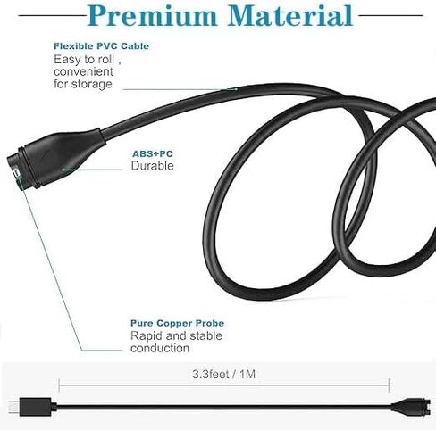 USB C Charger لـ Garmin Vivoactive 6 5 4 4S 3 3Music ، Venu 3 3S 2 2S 2Plus SQ ، Forerunner 970 570 Watch Charger ، Cable 3.3ft Type-C Charging Cable مع Silicone Charging Port Port Clop in Kuwait