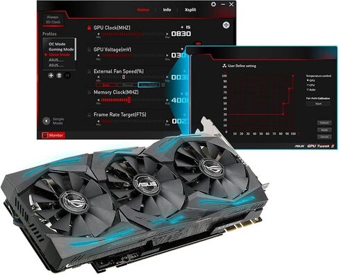 ASUS ROG-Strix-GTX1080TI-O11G-GAMING GEFORCE 11GB OC EDITION VR Ready 5K HD Gaming HDMI DISTRESPORT DVI OverClocked PC GDDR5X CARD in Kuwait