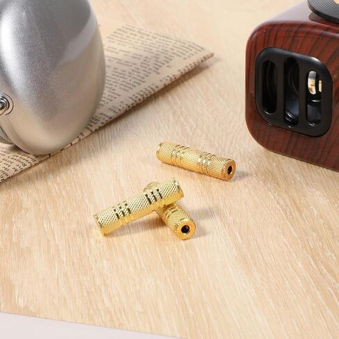 3PCS 1/8" TRS/TS Female to Female Stereo Adapter Jack, 3.5mm Coupler Female to Female aux Adapter Gold Female Gender Changer Coupler Aux Cord Connectors Extender in Saudi Arabia