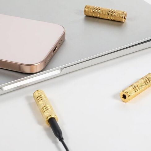 3PCS 1/8" TRS/TS Female to Female Stereo Adapter Jack, 3.5mm Coupler Female to Female aux Adapter Gold Female Gender Changer Coupler Aux Cord Connectors Extender in Saudi Arabia