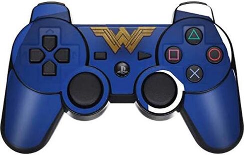 Skinit Decal Gaming Skin for PS3 Dual Shock Wireless Controller - Officially Licensed Warner Bros Wonder Woman Large Logo Design in Saudi Arabia