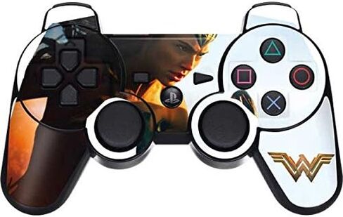 Skinit Decal Gaming Skin for PS3 Dual Shock Wireless Controller - Officially Licensed Warner Bros Wonder Woman Action Shot Design in Saudi Arabia