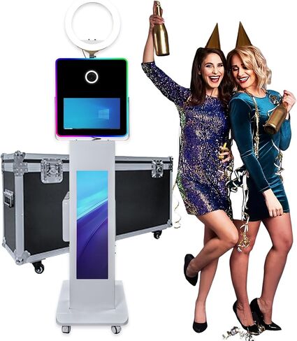 Portable Photo Booth with 15.6" Touch Screen, LCD Selfie Photo Booth for Wedding/Party/Corporate Events, DSLR Photobooth Machine with Fill Light (Photo Booth) in Saudi Arabia