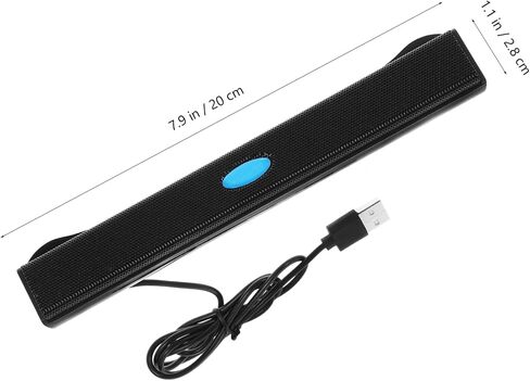 USB Soundbar Speaker Black Mini Desktop Laptop USB Powered Speaker with Surround Sound and Stereo Module for Computers Tablets and Mobile Devices in Saudi Arabia