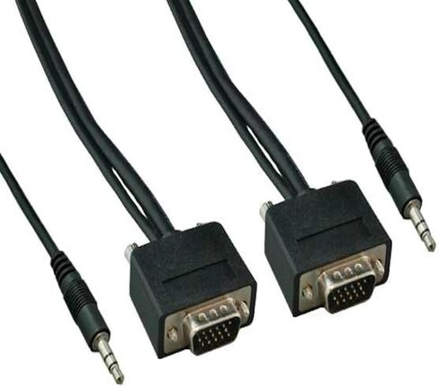 15 قدمًا Slim SVGA HD15 ذكر إلى كابل مراقب الذكور مع صوت ستيريو in Kuwait