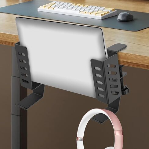 2 PCS Side Side Laptop حامل ، تخزين جانبي المكتب ، لا يوجد مكتب محمول جانب جهاز كمبيوتر محمول قابلة للتعديل قابلة للاستبدال حامل الكمبيوتر المحمول لأجهزة الكمبيوتر المحمولة/اللوحات/لوحات المفاتيح/سماعة الرأس (أسود) in Kuwait