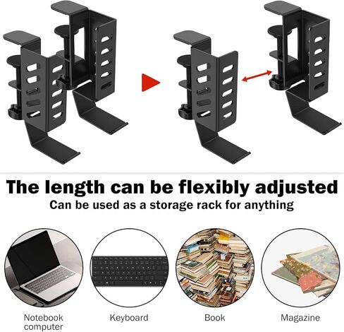 2 PCS Side Side Laptop حامل ، تخزين جانبي المكتب ، لا يوجد مكتب محمول جانب جهاز كمبيوتر محمول قابلة للتعديل قابلة للاستبدال حامل الكمبيوتر المحمول لأجهزة الكمبيوتر المحمولة/اللوحات/لوحات المفاتيح/سماعة الرأس (أسود) in Kuwait