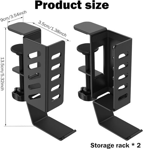 2 PCS Side Side Laptop حامل ، تخزين جانبي المكتب ، لا يوجد مكتب محمول جانب جهاز كمبيوتر محمول قابلة للتعديل قابلة للاستبدال حامل الكمبيوتر المحمول لأجهزة الكمبيوتر المحمولة/اللوحات/لوحات المفاتيح/سماعة الرأس (أسود) in Kuwait