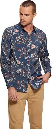 GUESS Men's Long Sleeve Sandwash Shirt in Saudi Arabia