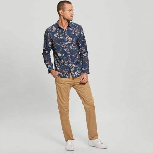 GUESS Men's Long Sleeve Sandwash Shirt in Saudi Arabia