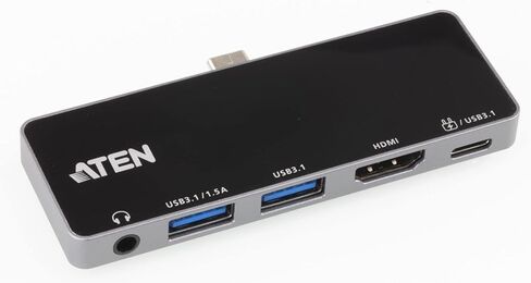 Aten 5-in-1 USB-C Travel Dock W/Audio Port ، 92W PD ، 3840 × 2160 60Hz 30Hz ، USB 3.2 Thunderbolt 3 ، HDMI ، MIC 3.5mm ، سماعة الرأس لنظام التشغيل Windows ، Mac ، iPad ، Android Mobile ، الكمبيوتر المحمول ، Desktop UH3238 in Saudi Arabia