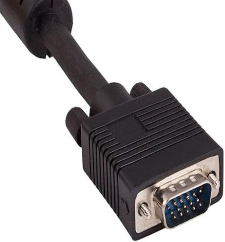 25 قدمًا SVGA HD15 ذكر إلى كابل مراقبة الذكور مع الفريت - الأسود in Kuwait