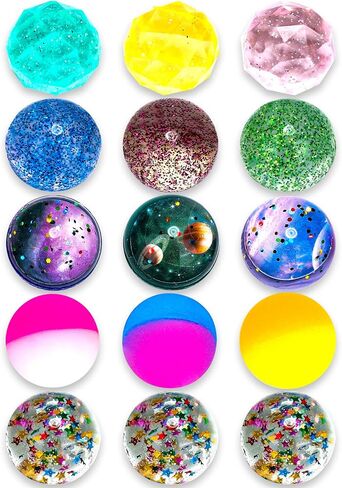 Pllieay 30 Pieces Bouncy Balls for Kids, 32mm Bouncy Ball Bulk(6 Styles) in Kuwait