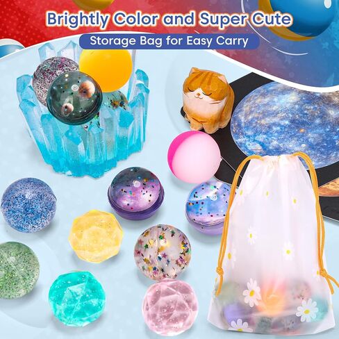Pllieay 30 Pieces Bouncy Balls for Kids, 32mm Bouncy Ball Bulk(6 Styles) in Kuwait