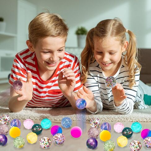 Pllieay 30 Pieces Bouncy Balls for Kids, 32mm Bouncy Ball Bulk(6 Styles) in Kuwait