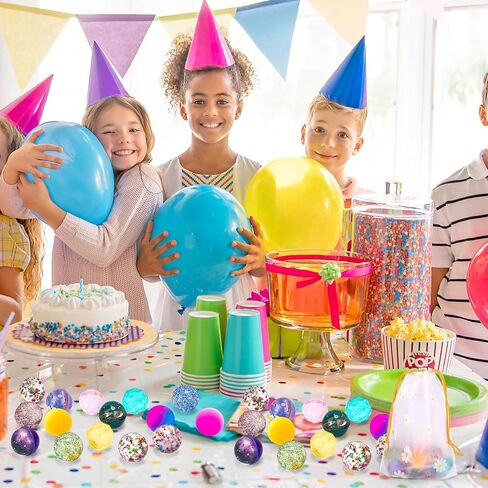 Pllieay 30 Pieces Bouncy Balls for Kids, 32mm Bouncy Ball Bulk(6 Styles) in Kuwait