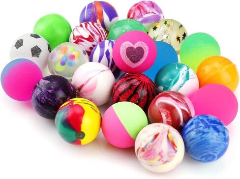 Pllieay 30 Pieces Bouncy Balls for Kids, 32mm Bouncy Ball Bulk(6 Styles) in Kuwait
