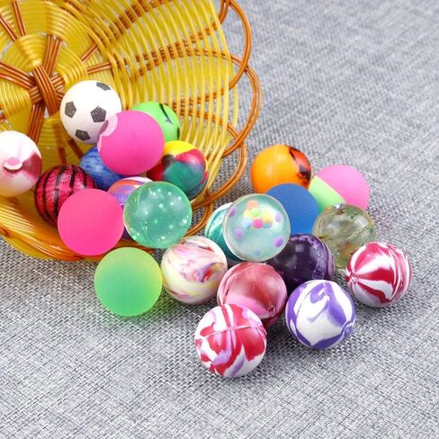 Pllieay 30 Pieces Bouncy Balls for Kids, 32mm Bouncy Ball Bulk(6 Styles) in Kuwait