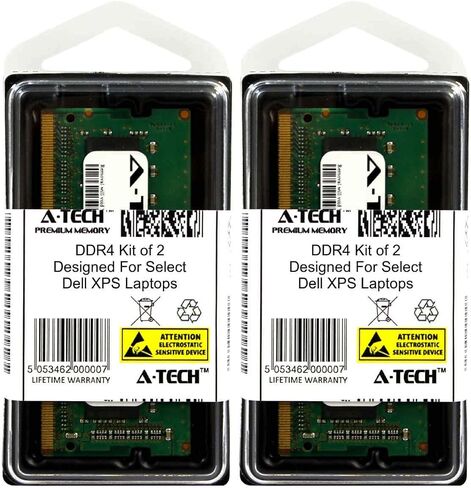 A-Tech 32GB Kit (2 x 16GB) for Dell XPS 15 9550 9560 9570 2666Mhz DDR4 Laptop & Notebook Memory Ram Modules in Saudi Arabia