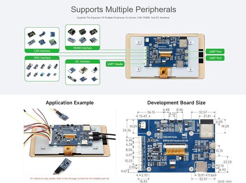 ESP32-S3 7inch Touch LCD لوحة تطوير ، 1024 × 600 65K شاشة IPS Color ، معالج 32 بت LX7 ثنائي النواة ، تصل إلى 240 ميجا هرتز ، ودعم 2.4 جيجا هرتز Wi-Fi و BLE 5 ، الإضاءة الخلفية قابلة للتعديل in Saudi Arabia
