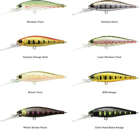 Lucky Craft Pointer 48DD Fishing Fishing ، 2 "تعليقات عميقة على علق jerkbait ، سمك السلمون المرقط والسحر ، عمق 3-4 أقدام ، معدات الصيد ، إكسسوارات صناديق معالجة in Saudi Arabia