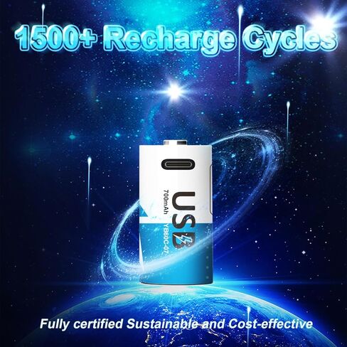 CR123A Rechargeable Batteries 700mAh Lithium - 4 Pack, 1500+ Cycles, USB-C Charge, Compatible with Arlo VMC3030 VMK3200 VMS3330 3430 3530, Flashlights, Microphone in Saudi Arabia