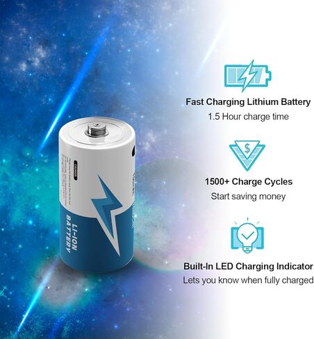 CR123A Rechargeable Batteries 700mAh Lithium - 4 Pack, 1500+ Cycles, USB-C Charge, Compatible with Arlo VMC3030 VMK3200 VMS3330 3430 3530, Flashlights, Microphone in Saudi Arabia
