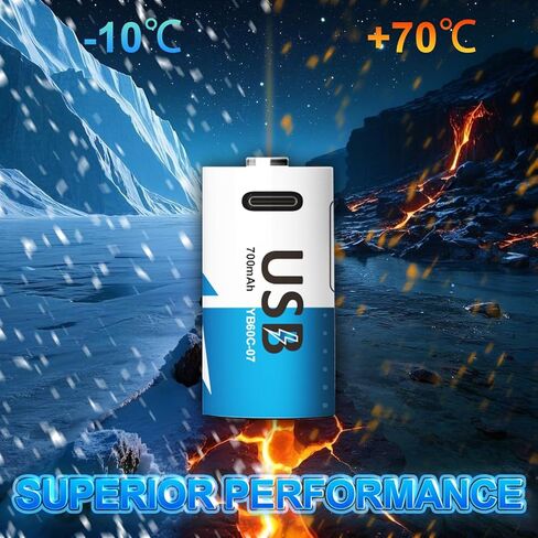CR123A Rechargeable Batteries 700mAh Lithium - 4 Pack, 1500+ Cycles, USB-C Charge, Compatible with Arlo VMC3030 VMK3200 VMS3330 3430 3530, Flashlights, Microphone in Saudi Arabia