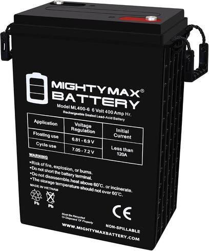 Mighty Max Battery 6V ، 400ah ، AGM ، int terminal ، بديل للبطارية المتوافقة مع أنظمة الطاقة الشمسية in Kuwait