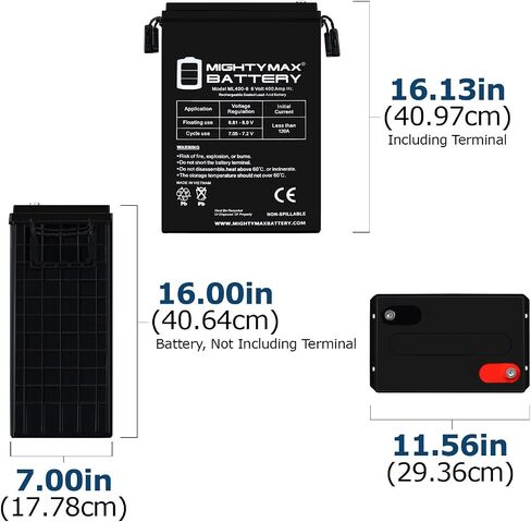 Mighty Max Battery 6V ، 400ah ، AGM ، int terminal ، بديل للبطارية المتوافقة مع أنظمة الطاقة الشمسية in Kuwait