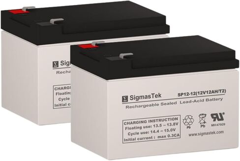 SigmasTek Pride Go-Go Scooter 12 Volt 12 AmpH Replacement Battery Pack Set of 2 in Saudi Arabia
