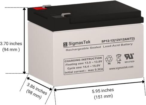 SigmasTek Pride Go-Go Scooter 12 Volt 12 AmpH Replacement Battery Pack Set of 2 in Saudi Arabia