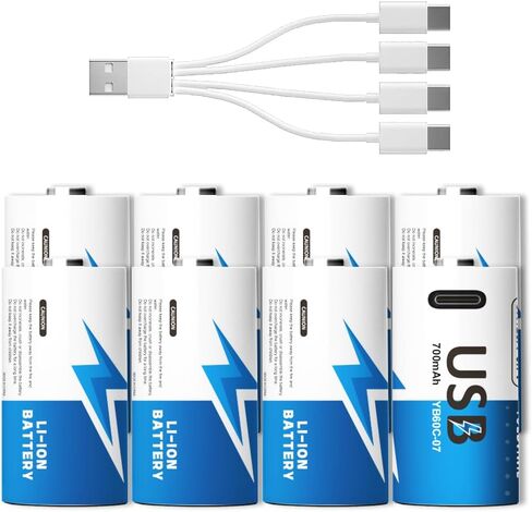 CR123A Rechargeable Batteries 700mAh Lithium - 4 Pack, 1500+ Cycles, USB-C Charge, Compatible with Arlo VMC3030 VMK3200 VMS3330 3430 3530, Flashlights, Microphone in Saudi Arabia