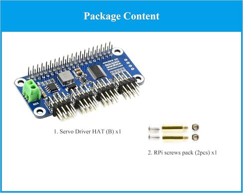 قبعة السائق المؤازرة متوافقة مع Raspberry PI 5/4/3B+/3B/Zero/Zero W/Zero 2W و Jetson Nano ، 16 قناة 12 بت I2C ، مناسبة للأسلحة الآلية أو الروبوتات الروبوتات التي تقود الروبوتات الدائرية ، عازمة. in Kuwait