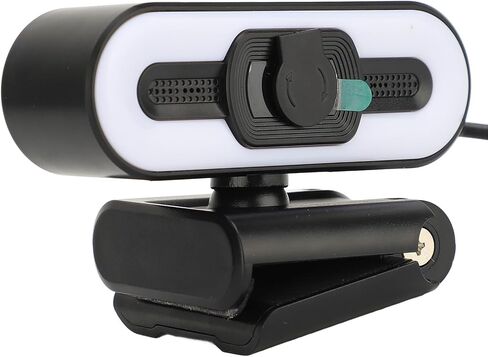 ASHATA 4K Digital Zoom, Webcam Built in Microphone, Super Bright Fill Light Auto Beauty USB PC Camera for Laptop Computer LCD Display for Video Calls in Saudi Arabia