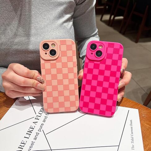 متوافق مع iPhone 15 Pro Case Design Cheghered Pattern for Girls ، وقائية مقاومة للسيليكون الناعمة المصممة لـ iPhone 15 pro case-case in Saudi Arabia