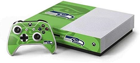 Skinit Decal Gaming Skin Compatible with Xbox One S Console and Controller Bundle - Officially Licensed NFL Seattle Seahawks Double Vision Design in Saudi Arabia