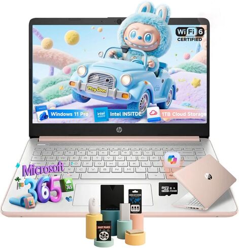 HP 14" Laptop Computer, Intel Processor N150, 16GB RAM, 384 GB Storage(128GB UFS+256GB MSD), Windows11 Pro, Wi-Fi 6, Lightweight, Green in Saudi Arabia