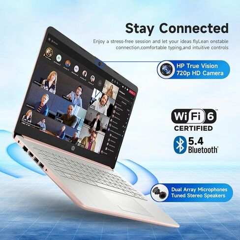 HP 14" Laptop Computer, Intel Processor N150, 16GB RAM, 384 GB Storage(128GB UFS+256GB MSD), Windows11 Pro, Wi-Fi 6, Lightweight, Green in Saudi Arabia