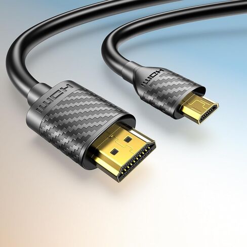 Micro HDMI to HDMI Cable 4K 60Hz, MicroHDMI Adapter Cord for Raspberry Pi 5 4, Camera, GoPro Hero 7 6 5, Lenovo Yoga, HDTV, Monitor, Canon/Nikon/Sony HDR Video & Audio Capture Card - Long 3.3 Feet in Kuwait