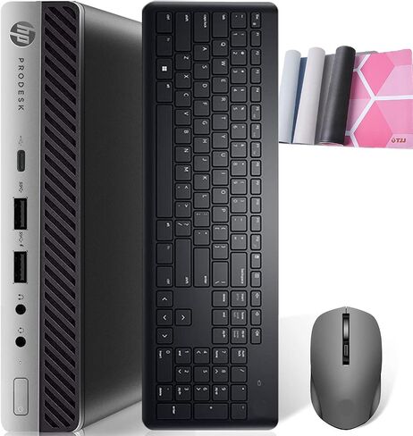 HP Prodesk 600 G3 Mini Computers Office Micro Desktop ، I7 Tiny Desk Top PC Business WiFi ، 7700T ، 32GB DDR4،512GB SSD ، تم تصميمه في WiFi + BT ، HDMI ، Windows 10 ، لوحة مفاتيح Wireless و Mouse + TJJ Mouse (متجددة) in Kuwait