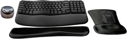 Logitech MK670 Comfort Wave Wireless Keyboard & Mouse Combo Travel Home Office Modern Bundle with Boost Water-Resistant Portable Wireless Bluetooth Speaker, Gel Wrist Pad, & Gel Mouse Pad in Saudi Arabia
