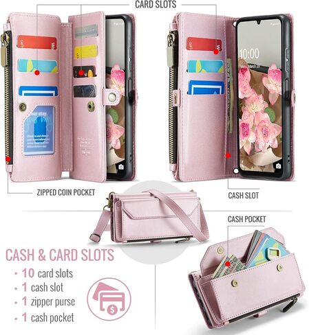 Asuwish Phone Case for Samsung Galaxy A16 5G/4G SHIPPER WALLET WALLET مع واقي شاشة زجاجي مقسى وقلبه الجلدي RFID CORDICK CASL CARD Accessories A 16 Women Girls Purple in Saudi Arabia